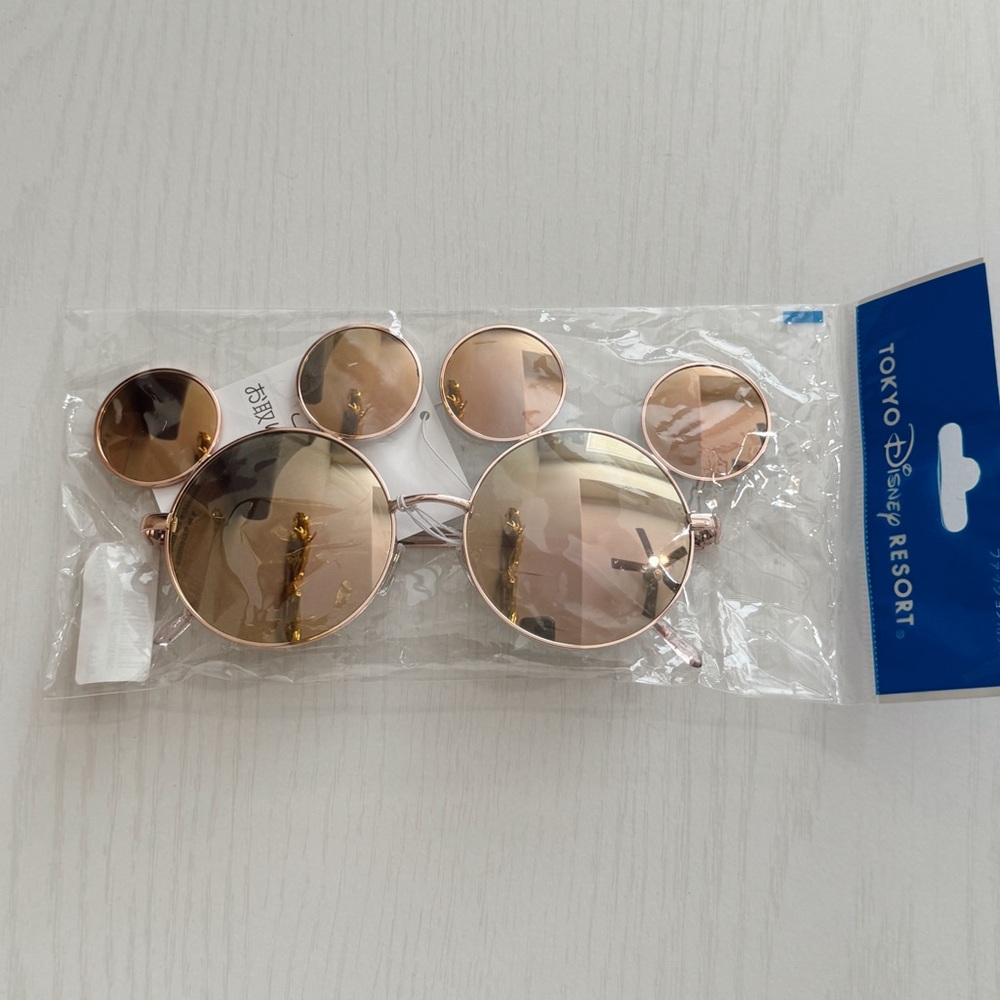 Tokyo Disney Mickey Mouse shape rose gold sunglasses